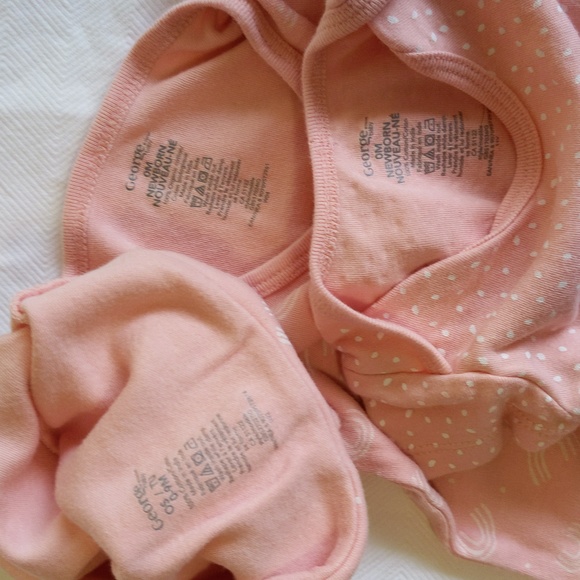 newborn baby girl peach layette bundle lot 5 pieces george & child of mine - Picture 2 of 10